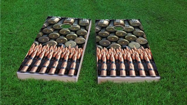 Bullet / Ammunition Themed Custom Cornhole Board Design