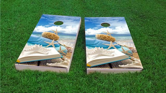 Star Fish Beach  Themed Custom Cornhole Board Design