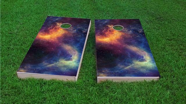 Galaxy  Themed Custom Cornhole Board Design