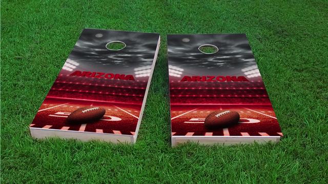 Arizona Football Themed Custom Cornhole Board Design