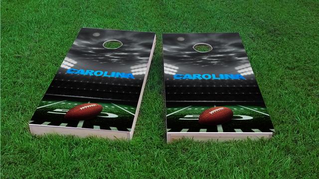 Carolina Football Themed Custom Cornhole Board Design