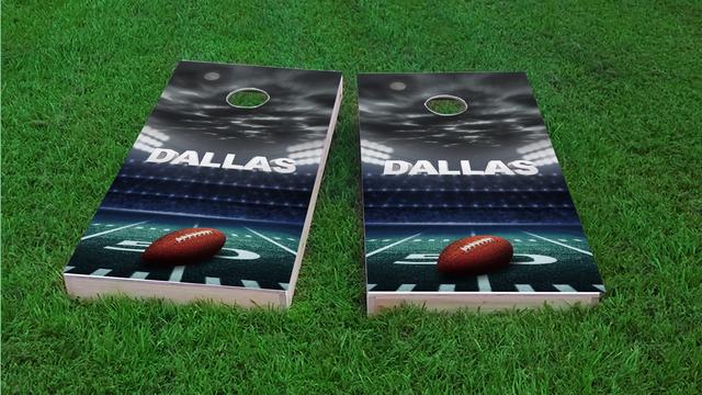 Dallas Football Themed Custom Cornhole Board Design