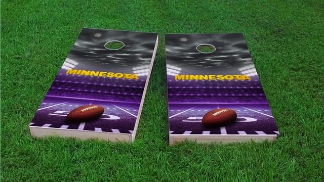 Minnesota Football Themed Custom Cornhole Board Design