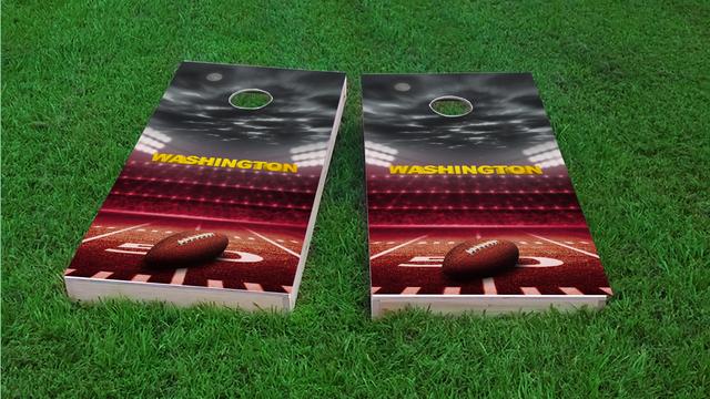 Washington Football Themed Custom Cornhole Board Design