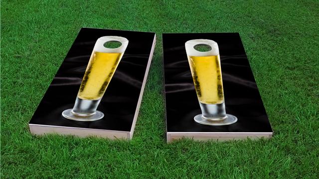 Nice Cold Tall Beer Themed Custom Cornhole Board Design