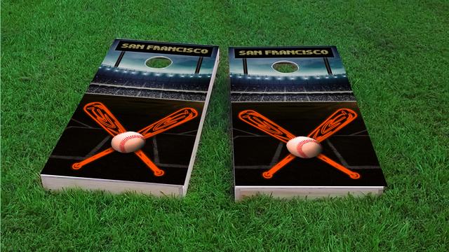  San Francisco Baseball Themed Custom Cornhole Board Design