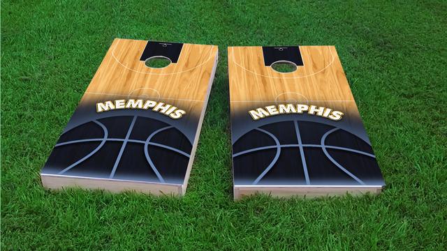 Basketball Memphis Themed Custom Cornhole Board Design