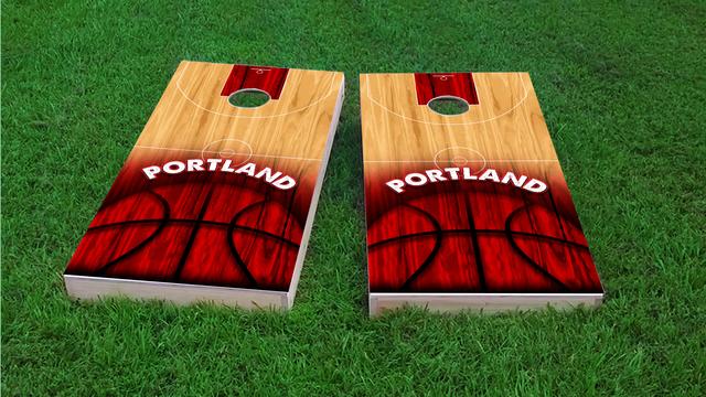 Basketball Portland Themed Custom Cornhole Board Design