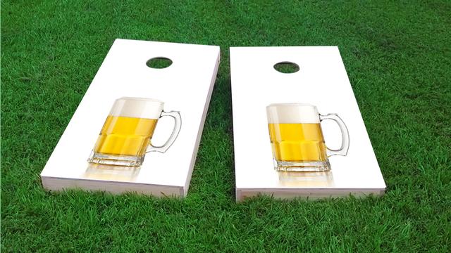 His Hers Pint Themed Custom Cornhole Board Design