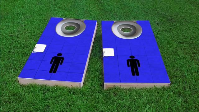 Toilet Mens Themed Custom Cornhole Board Design