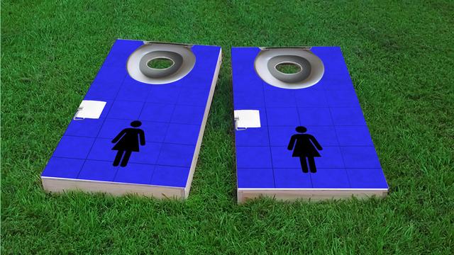 Toilet Womens Themed Custom Cornhole Board Design