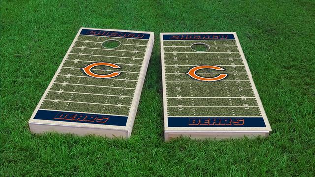 NFL Field (Chicago Bears) Themed Custom Cornhole Board Design