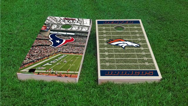 NFL Field (Denver Broncos) Themed Custom Cornhole Board Design