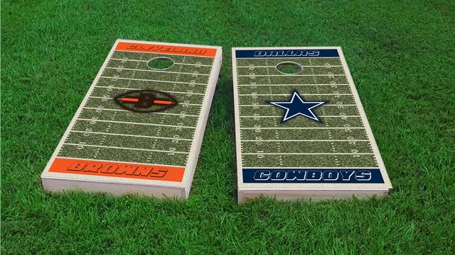 NFL Field (Dallas Cowboys) Themed Custom Cornhole Board Design