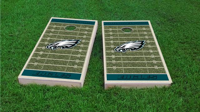 NFL Field (Philadelphia Eagles) Themed Custom Cornhole Board Design