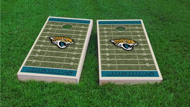 NFL Field (Jacksonville Jaguars) Themed Custom Cornhole Board Design
