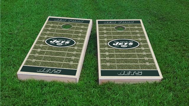 NFL Field (New York Jets) Themed Custom Cornhole Board Design