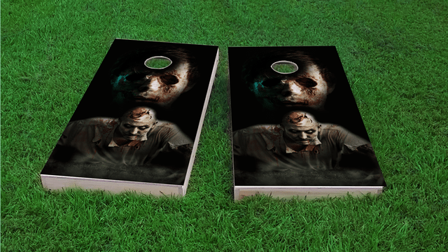 Walking Dead Zombie Themed Custom Cornhole Board Design