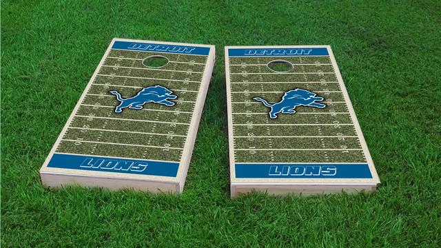 NFL Field (Detroit Lions) Themed Custom Cornhole Board Design