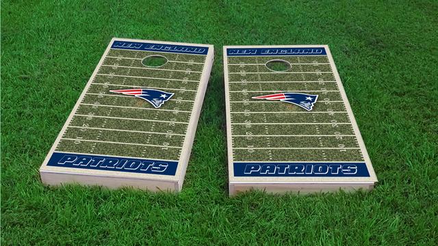 NFL Field (New England Patriots) Themed Custom Cornhole Board Design