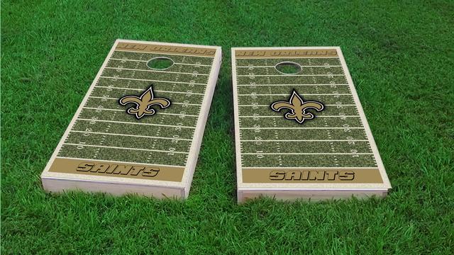 NFL Field (New Orleans Saints) Themed Custom Cornhole Board Design