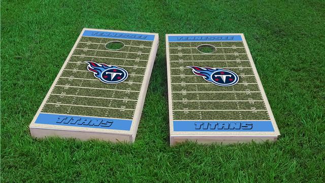 NFL Field (Tennessee Titans) Themed Custom Cornhole Board Design