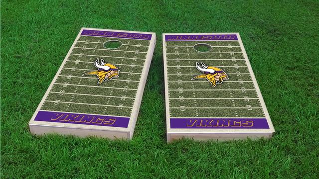 NFL Field (Minnesota Vikings) Themed Custom Cornhole Board Design