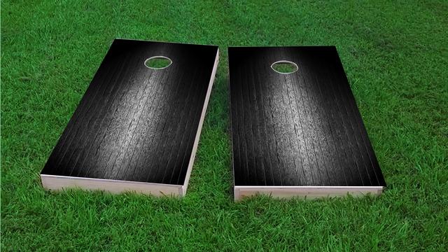 Lighted Black Wood Slat