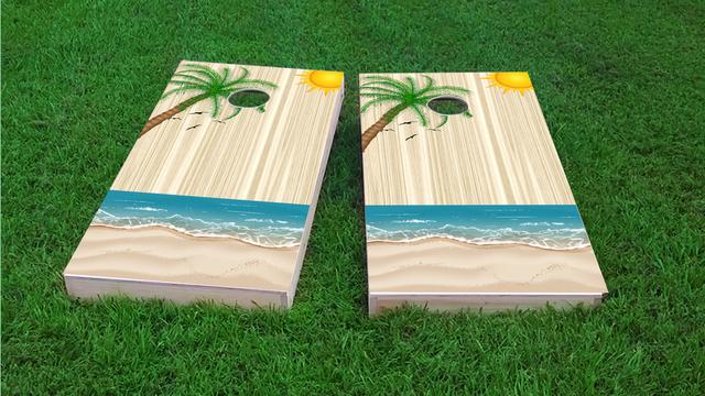 Beach Palm Tree Wood Grain