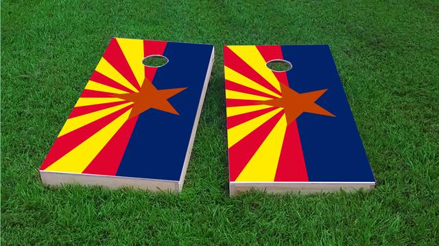 Arizona State Flag Themed Custom Cornhole Board Design
