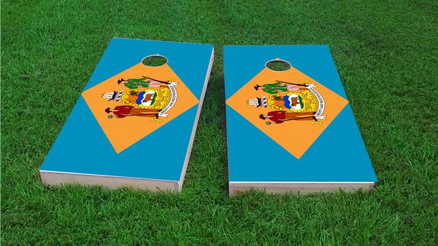 Delaware State Flag Themed Custom Cornhole Board Design