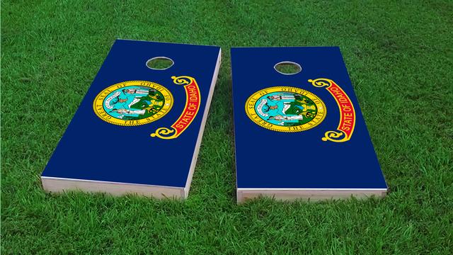 Idaho State Flag Themed Custom Cornhole Board Design