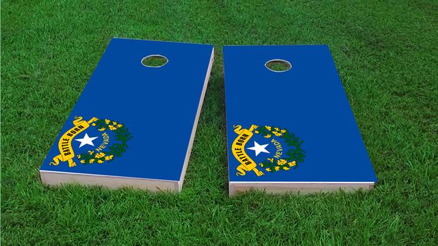 Nevada State Flag Themed Custom Cornhole Board Design