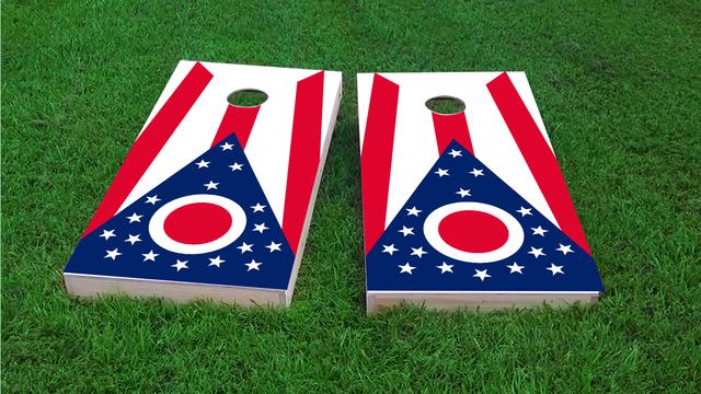 Ohio State Flags Themed Custom Cornhole Board Design