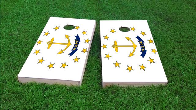 Rhode Island State Flag Themed Custom Cornhole Board Design