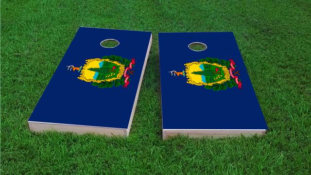 Vermont State Flag Themed Custom Cornhole Board Design