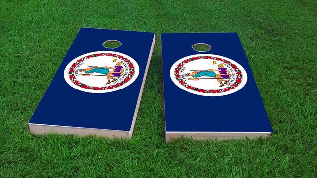 Virginia State Flag Themed Custom Cornhole Board Design