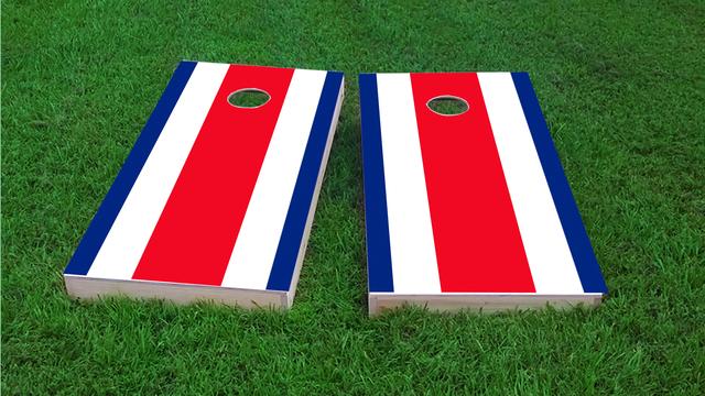  Costa Rica National Flag Themed Custom Cornhole Board Design