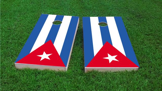 Cuba National Flag Themed Custom Cornhole Board Design