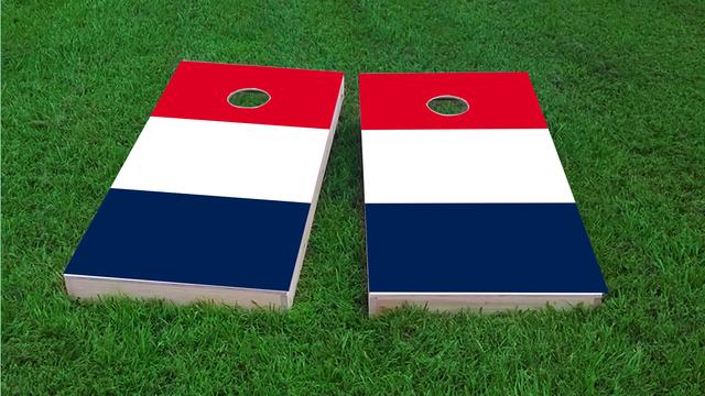 France National Flag Themed Custom Cornhole Board Design