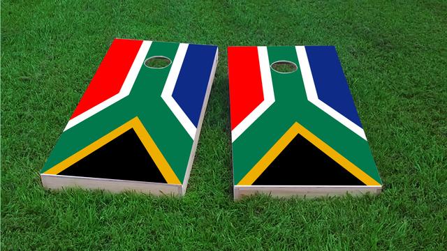 South Africa National Flag Themed Custom Cornhole Board Design