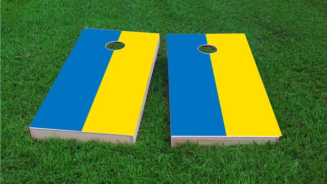 Ukraine National Flag Themed Custom Cornhole Board Design