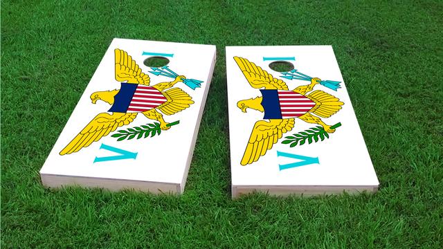 Virgin Islands National Flag Themed Custom Cornhole Board Design