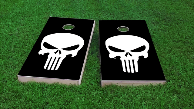 Punisher Skull In Any Color Custom Cornhole Board Design