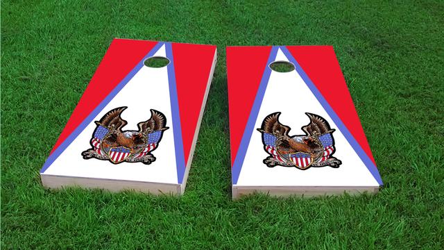 Bald Eagle - In God We Trust Themed Custom Cornhole Board Design