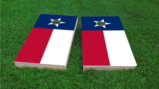 Texas State Flag Themed Custom Cornhole Board Design