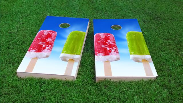 Popsicles 2 Themed Custom Cornhole Board Design