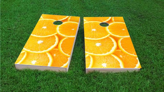 Oranges Themed Custom Cornhole Board Design
