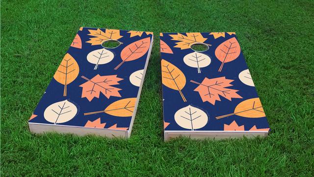 Leafship Themed Custom Cornhole Board Design