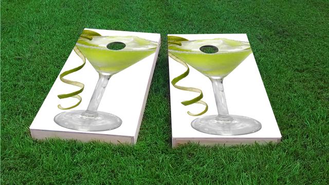 Margarita Glass Themed Custom Cornhole Board Design